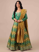 Rama Color Banarasi Silk Anarkali with Dupatta - House of Surya